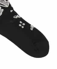 RK8FD01042 HIROKO KOSHINO(ヒロココシノ) ボタニカルメッシュソックス/日本製/洗濯機で洗える ブラック