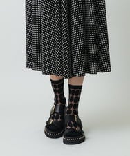 RK8GA01036 HIROKO KOSHINO(ヒロココシノ) オーバル柄シースルーソックス/日本製 ブラック