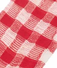 RK8GD01042 HIROKO KOSHINO(ヒロココシノ) チェックシースルーソックス /日本製/洗濯機で洗える レッド