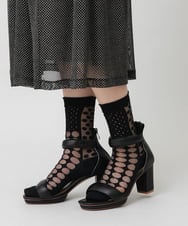 RK8GE01039 HIROKO KOSHINO(ヒロココシノ) マルチドットパターンシアーソックス /日本製/洗濯機で洗える ホワイト