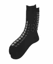 RK8GE01039 HIROKO KOSHINO(ヒロココシノ) マルチドットパターンシアーソックス /日本製/洗濯機で洗える ブラック