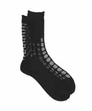 RK8GE01039 HIROKO KOSHINO(ヒロココシノ) マルチドットパターンシアーソックス /日本製/洗濯機で洗える ブラック