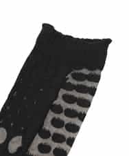 RK8GE01039 HIROKO KOSHINO(ヒロココシノ) マルチドットパターンシアーソックス /日本製/洗濯機で洗える ブラック