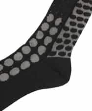 RK8GE01039 HIROKO KOSHINO(ヒロココシノ) マルチドットパターンシアーソックス /日本製/洗濯機で洗える ブラック