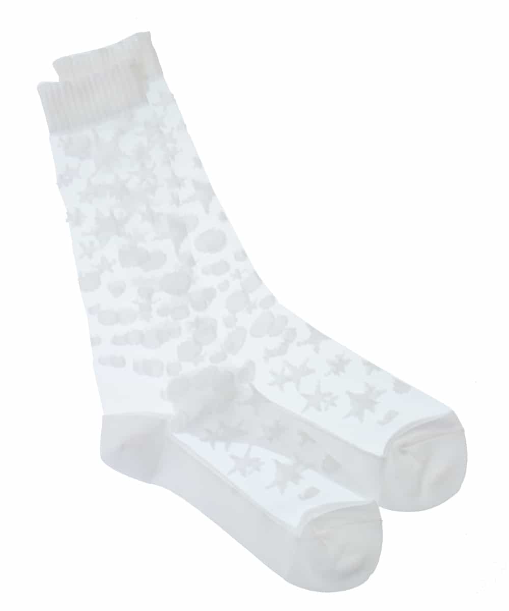 Hiroko Koshino ヒロココシノ 洗濯機で洗える 日本製 Dots Starシースルーソックス イトキンオンラインストア