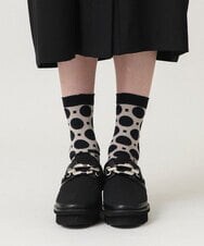 RK8LD02039 HIROKO KOSHINO(ヒロココシノ) ドットジャカードソックス /日本製/洗濯機で洗える ベージュ