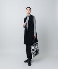 RKBAD01390 HIROKO KOSHINO(ヒロココシノ) カーブカラーデザインジレ/日本製/洗える ダークグレー