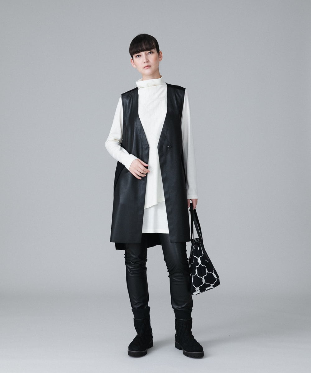 ＊ヒロココシノトランク【L】リネンブレンドベスト ジレ ノースリーブ ジャケット