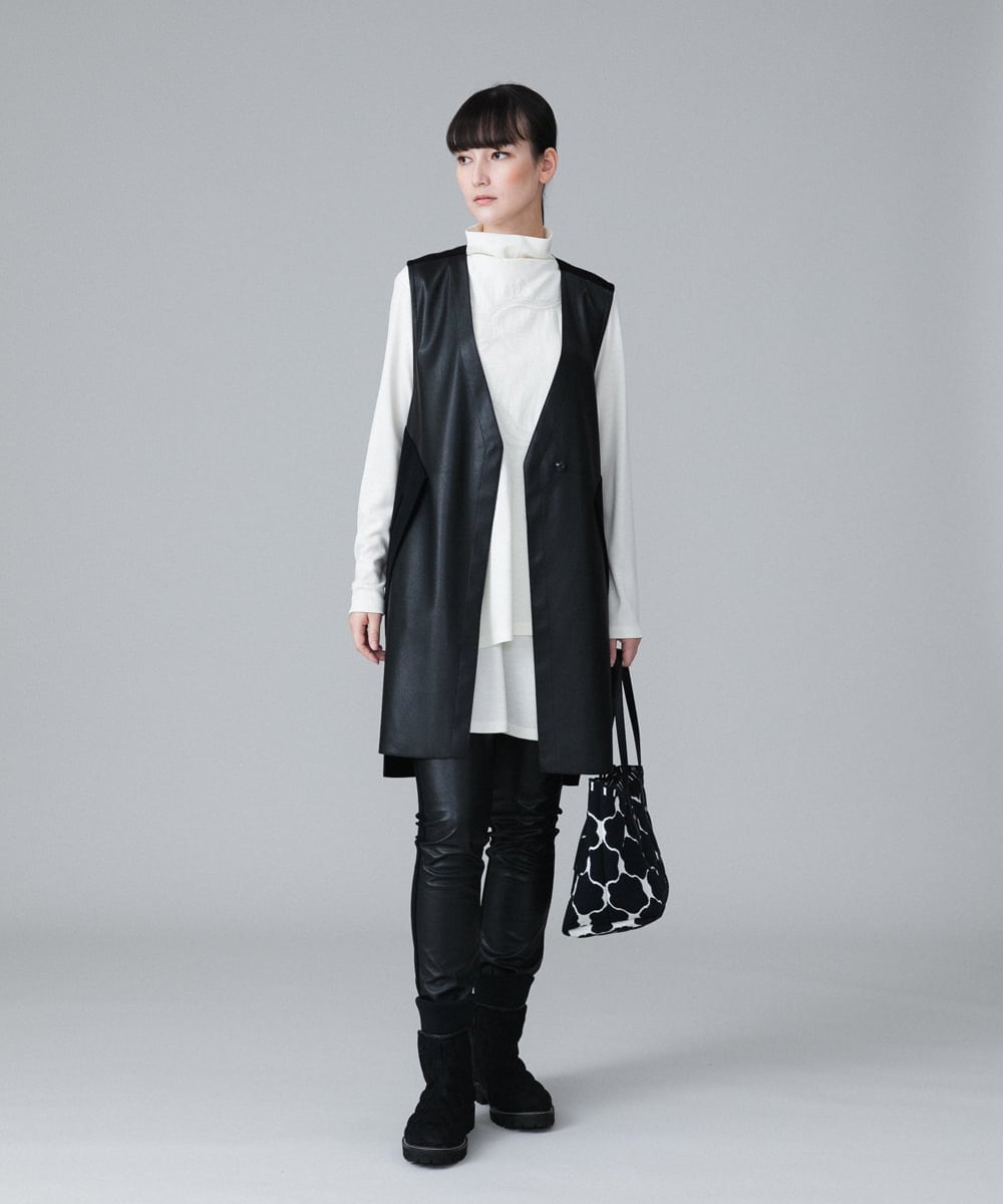 ＊ヒロココシノトランク【L】リネンブレンドベスト ジレ ノースリーブ ジャケット