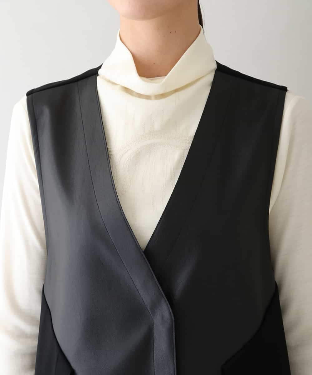 ＊ヒロココシノトランク【L】リネンブレンドベスト ジレ ノースリーブ ジャケット