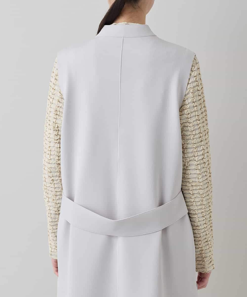 RKBED11390 HIROKO KOSHINO(ヒロココシノ) Vラインデザインジレ /日本製/洗える ライトグレー