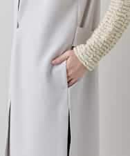 RKBED11390 HIROKO KOSHINO(ヒロココシノ) Vラインデザインジレ /日本製/洗える ライトグレー