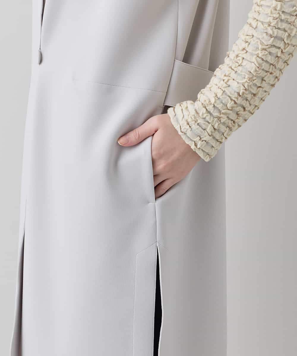 RKBED11390 HIROKO KOSHINO(ヒロココシノ) Vラインデザインジレ /日本製/洗える ライトグレー