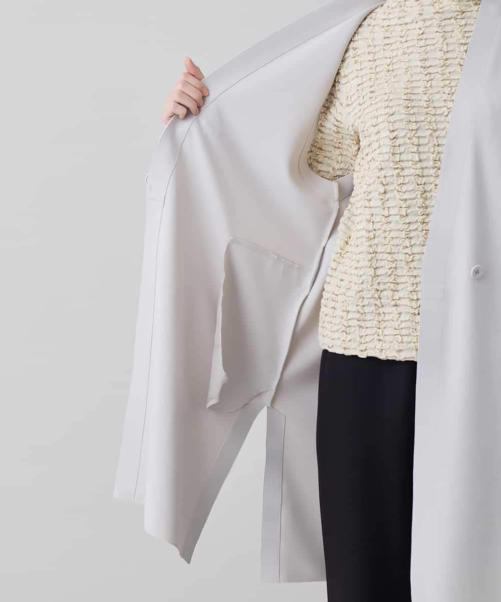 RKBED11390 HIROKO KOSHINO(ヒロココシノ) Vラインデザインジレ /日本製/洗える ライトグレー