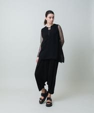 RKBGA01330 HIROKO KOSHINO(ヒロココシノ) Vカットプルオーバージレ/日本製 ブラック