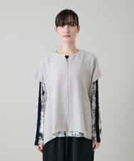 RKBGD01390 HIROKO KOSHINO(ヒロココシノ) ギャザースリーブジレ/日本製/洗える オフホワイト