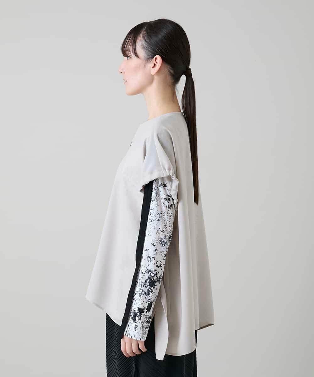 RKBGD01390 HIROKO KOSHINO(ヒロココシノ) ギャザースリーブジレ/日本製/洗える オフホワイト