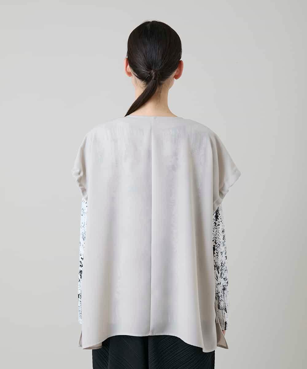 RKBGD01390 HIROKO KOSHINO(ヒロココシノ) ギャザースリーブジレ/日本製/洗える オフホワイト