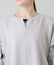 RKBGD01390 HIROKO KOSHINO(ヒロココシノ) ギャザースリーブジレ/日本製/洗える オフホワイト