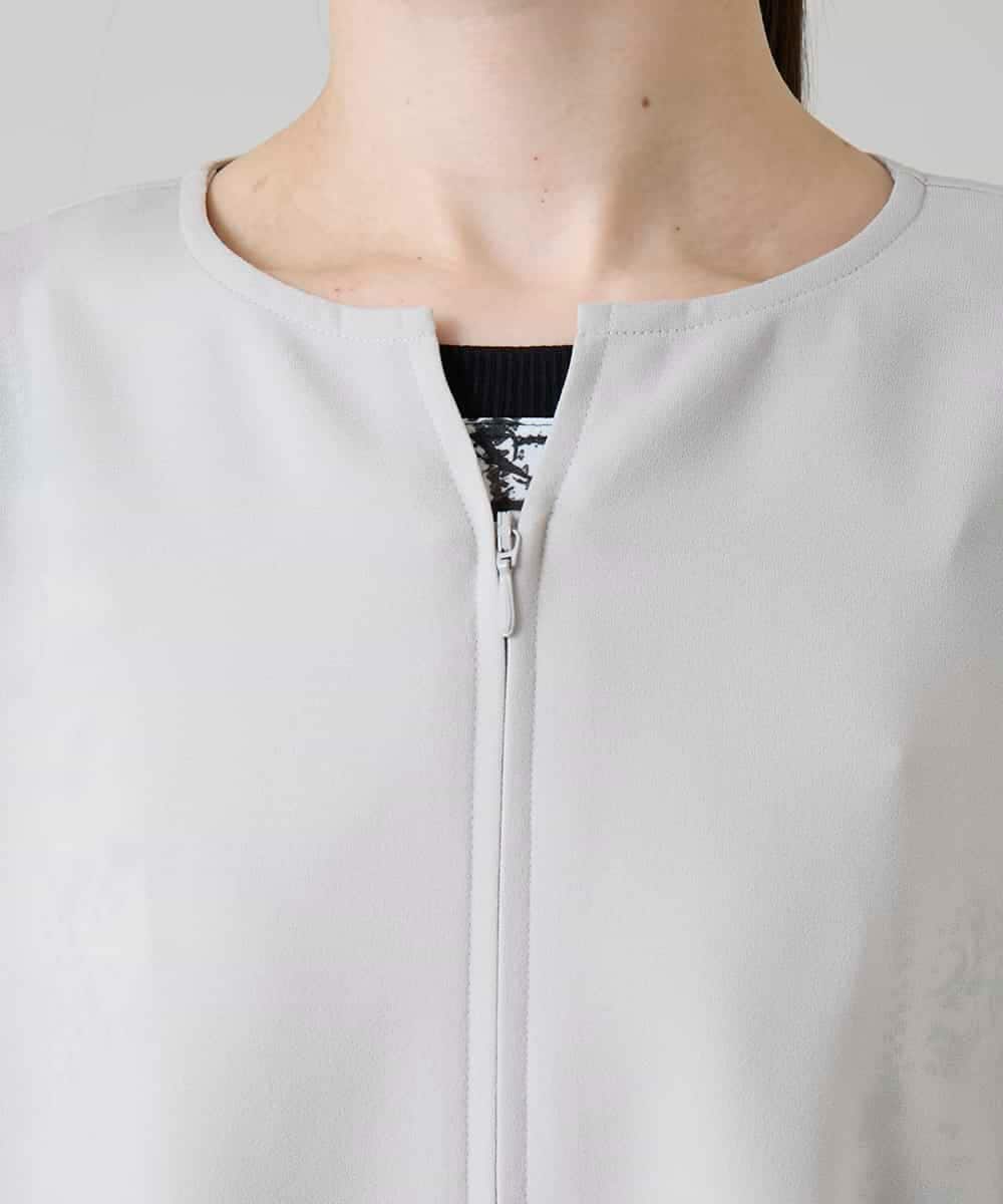 RKBGD01390 HIROKO KOSHINO(ヒロココシノ) ギャザースリーブジレ/日本製/洗える オフホワイト