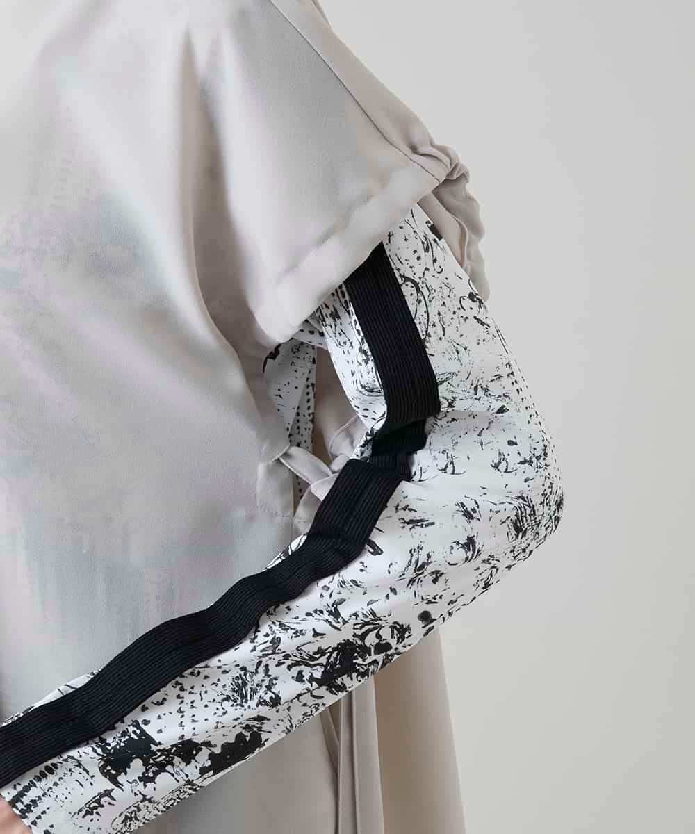 RKBGD01390 HIROKO KOSHINO(ヒロココシノ) ギャザースリーブジレ/日本製/洗える オフホワイト