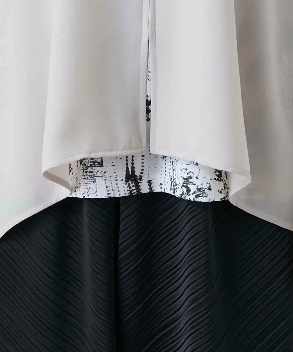 RKBGD01390 HIROKO KOSHINO(ヒロココシノ) ギャザースリーブジレ/日本製/洗える オフホワイト