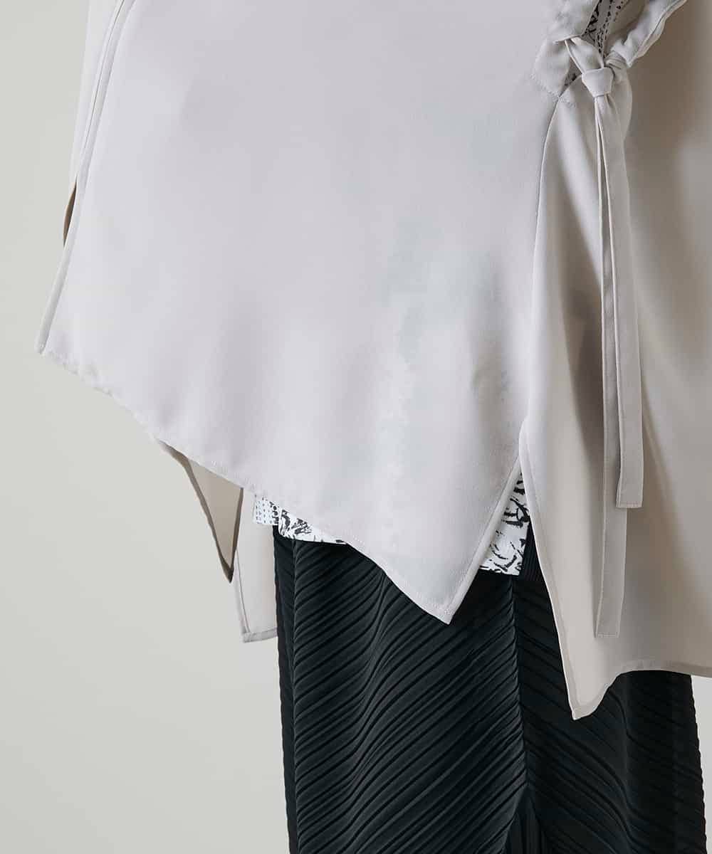 RKBGD01390 HIROKO KOSHINO(ヒロココシノ) ギャザースリーブジレ/日本製/洗える オフホワイト