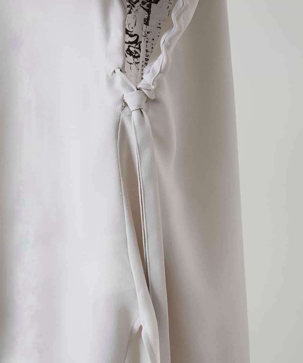 RKBGD01390 HIROKO KOSHINO(ヒロココシノ) ギャザースリーブジレ/日本製/洗える オフホワイト