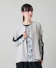 RKBGD01390 HIROKO KOSHINO(ヒロココシノ) ギャザースリーブジレ/日本製/洗える オフホワイト