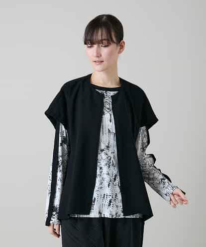 RKBGD01390 HIROKO KOSHINO ギャザースリーブジレ/日本製/洗える