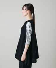 RKBGF01330 HIROKO KOSHINO(ヒロココシノ) Vカットデザインジレ/日本製/洗える ブラック