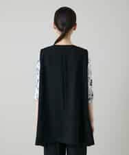 RKBGF01330 HIROKO KOSHINO(ヒロココシノ) Vカットデザインジレ/日本製/洗える ブラック