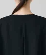 RKBGF01330 HIROKO KOSHINO(ヒロココシノ) Vカットデザインジレ/日本製/洗える ブラック