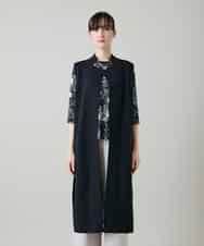 RKBGF02390 HIROKO KOSHINO(ヒロココシノ) 【WEB/京王百貨店新宿店限定】カットラペルジャージーロングジレ/日本製/洗える ブラック