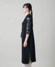 RKBGF02390 HIROKO KOSHINO(ヒロココシノ) 【WEB/京王百貨店新宿店限定】カットラペルジャージーロングジレ/日本製/洗える ブラック