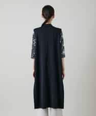 RKBGF02390 HIROKO KOSHINO(ヒロココシノ) 【WEB/京王百貨店新宿店限定】カットラペルジャージーロングジレ/日本製/洗える ブラック