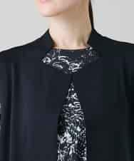 RKBGF02390 HIROKO KOSHINO(ヒロココシノ) 【WEB/京王百貨店新宿店限定】カットラペルジャージーロングジレ/日本製/洗える ブラック