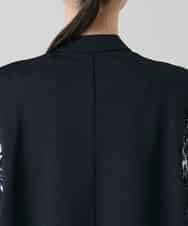 RKBGF02390 HIROKO KOSHINO(ヒロココシノ) 【WEB/京王百貨店新宿店限定】カットラペルジャージーロングジレ/日本製/洗える ブラック