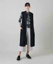 RKBGF02390 HIROKO KOSHINO(ヒロココシノ) 【WEB/京王百貨店新宿店限定】カットラペルジャージーロングジレ/日本製/洗える ブラック