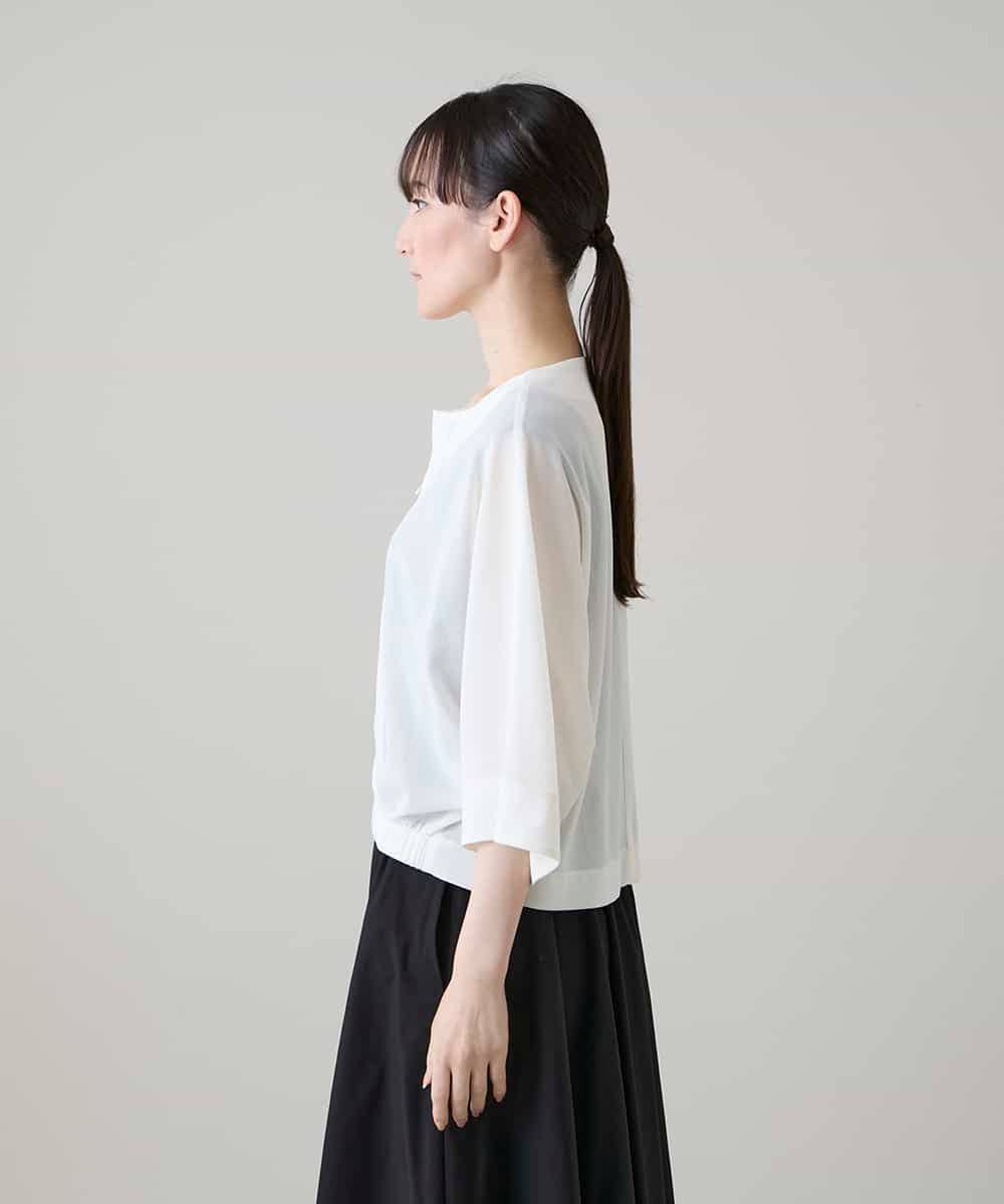 RKBHE02430 HIROKO KOSHINO(ヒロココシノ) エアリージップアップボレロ /日本製/洗える アイボリー