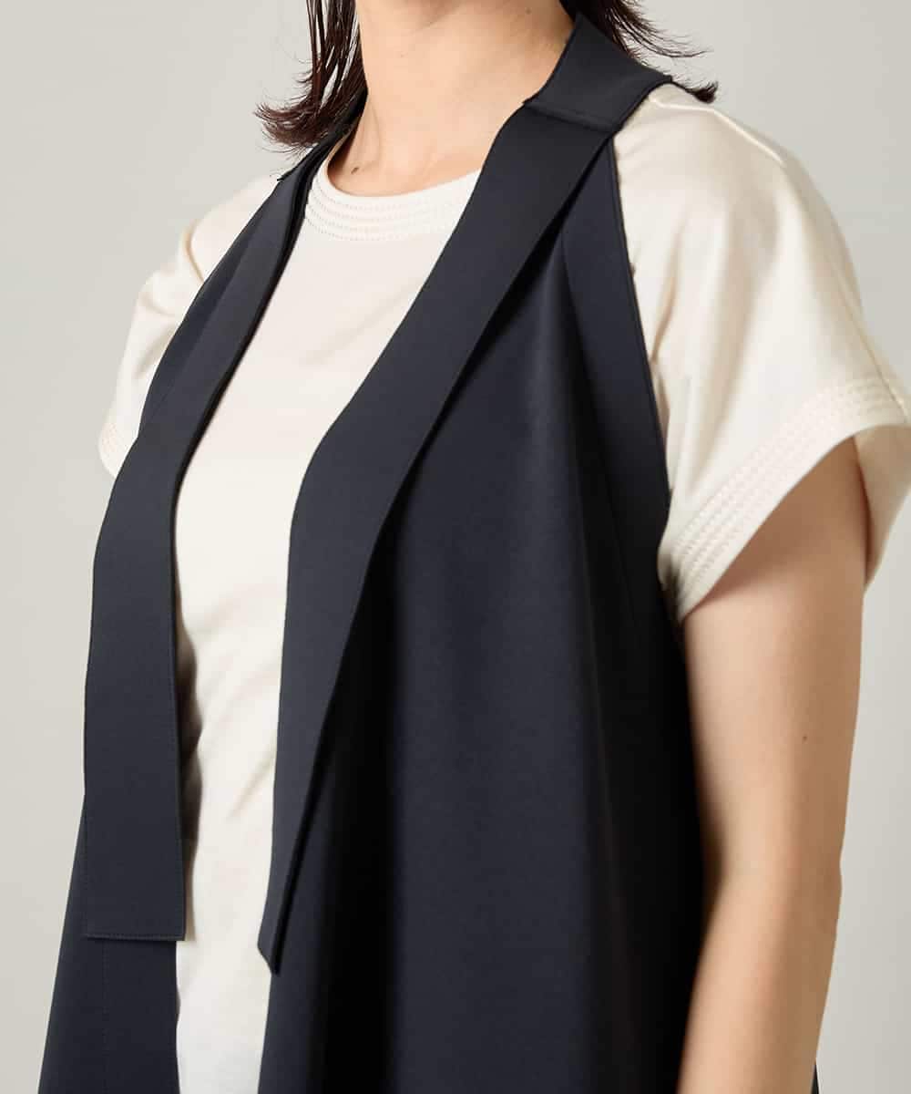 RKBJE01360 HIROKO KOSHINO(ヒロココシノ) コンパクトデザインジレ ブラック
