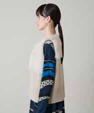 RKBLD02450 HIROKO KOSHINO(ヒロココシノ) ファーニットデザインジレ オフホワイト