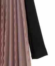 RLBAT22370 HIROKO BIS GRANDE(ヒロコ ビス グランデ) 【洗える】三日月プリーツノースリーブブラウス×Tシャツセット ピンク
