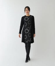 RLBAU25350 HIROKO BIS GRANDE(ヒロコ ビス グランデ) 【洗える】サークル刺繍デザインチュニック ブラック