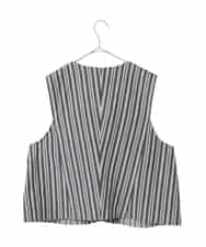 RLBED15290 HIROKO BIS GRANDE(ヒロコ ビス グランデ) ストライプショートジレ ネイビー