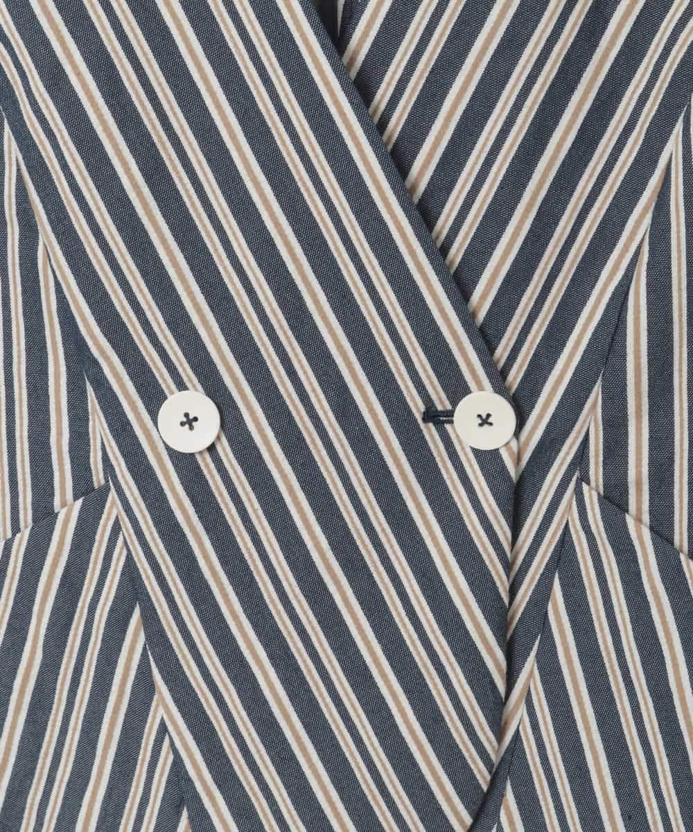 RLBED15290 HIROKO BIS GRANDE(ヒロコ ビス グランデ) ストライプショートジレ ネイビー