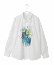 RLBED30290 HIROKO BIS GRANDE(ヒロコ ビス グランデ) ドローイングフラワーブラウス ホワイト