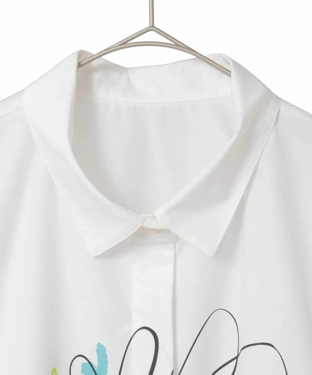 RLBED30290 HIROKO BIS GRANDE(ヒロコ ビス グランデ) ドローイングフラワーブラウス ホワイト