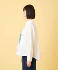 RLBED30290 HIROKO BIS GRANDE(ヒロコ ビス グランデ) 【大きいサイズ】ドローイングフラワーブラウス /洗える ホワイト