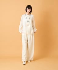 RLBED50280 HIROKO BIS GRANDE(ヒロコ ビス グランデ) 【大きいサイズ】スタンドカラーかまぼこプリーツブラウス /洗える ダークグレー